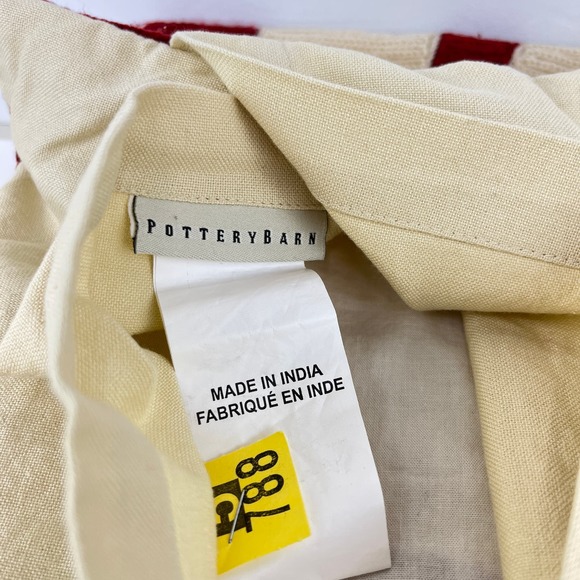 Pottery Barn Red Scroll Chain Stitch 20 in Pillow Cover - Picture 6 of 6